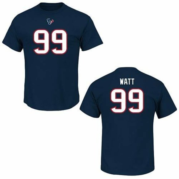 Big & Tall Majestic Houston Texans J. J. Watt Name and Number Tee - Picture 1 of 1